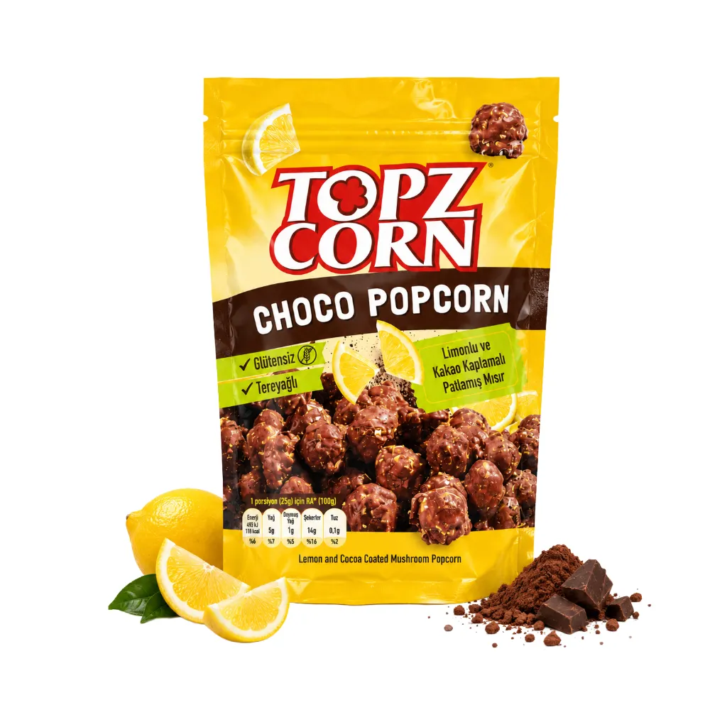 [4200] TOPZCORN Lemon & Cocoa Coated Mushroom Popcorn 90g