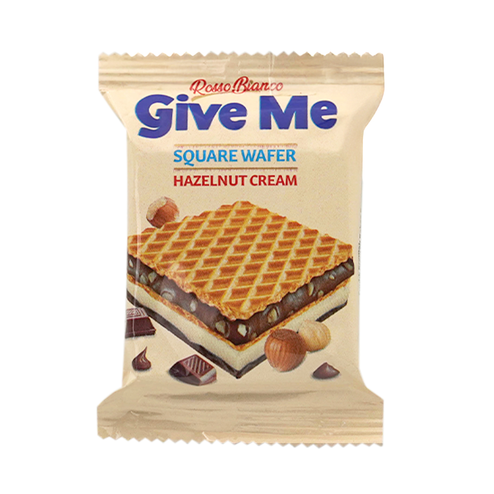 [3323] Rosso Bianco Give Me Square Hazelnut Wafer 30g