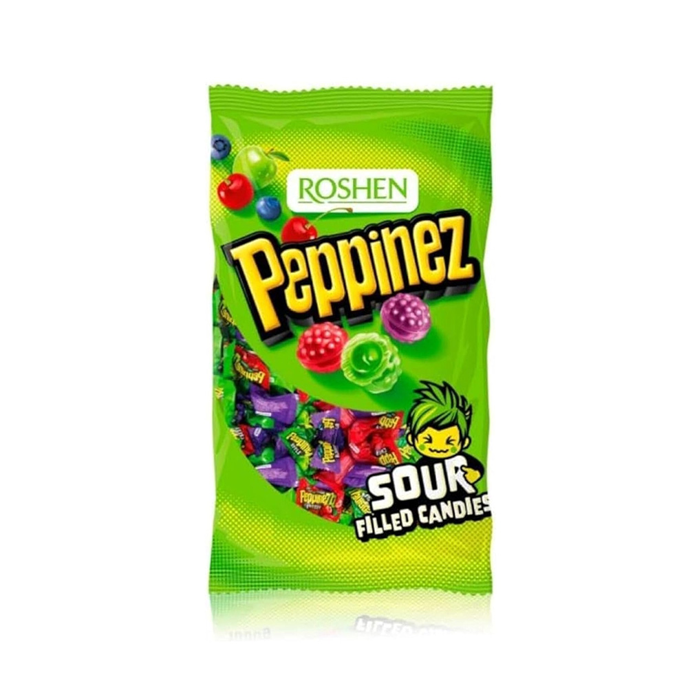 [3339] Roshen (2241) Peppinezzz Sour Hard Candies wt Fruit-Berry Filling 900g
