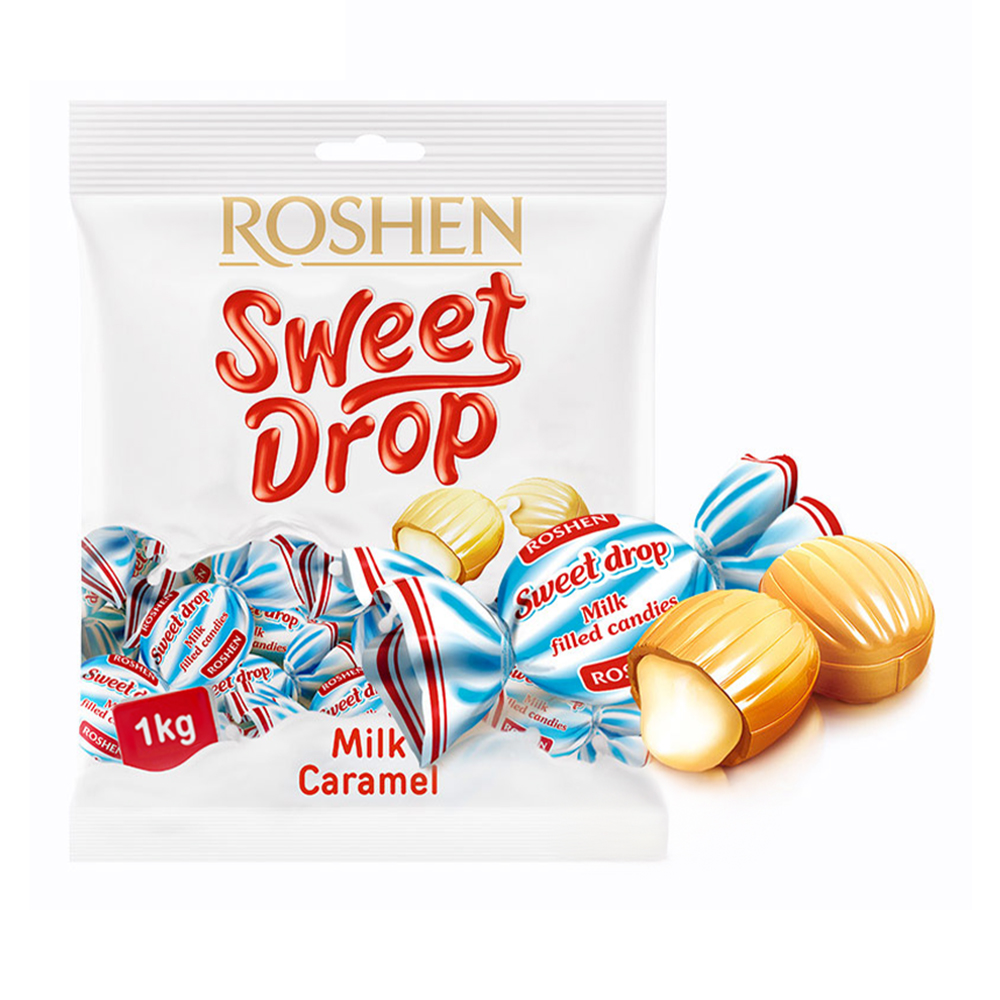[3344] Roshen (4249) Sweet Drop Candies with Milk Filling 1kg