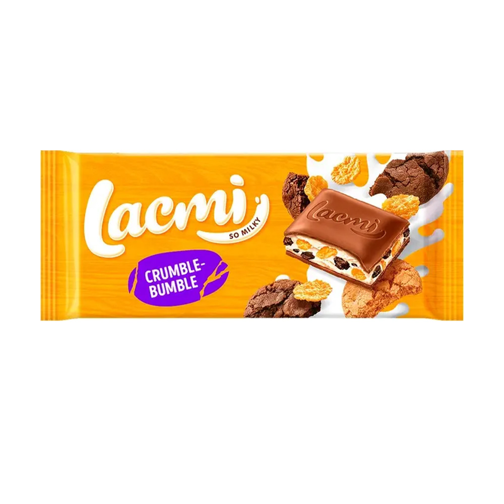 [3346] Roshen (5884) Lacmi Crumble-Bumble Milk Choc Wt Mlk fll,Corn flakes and Cookie Crumbs 83g
