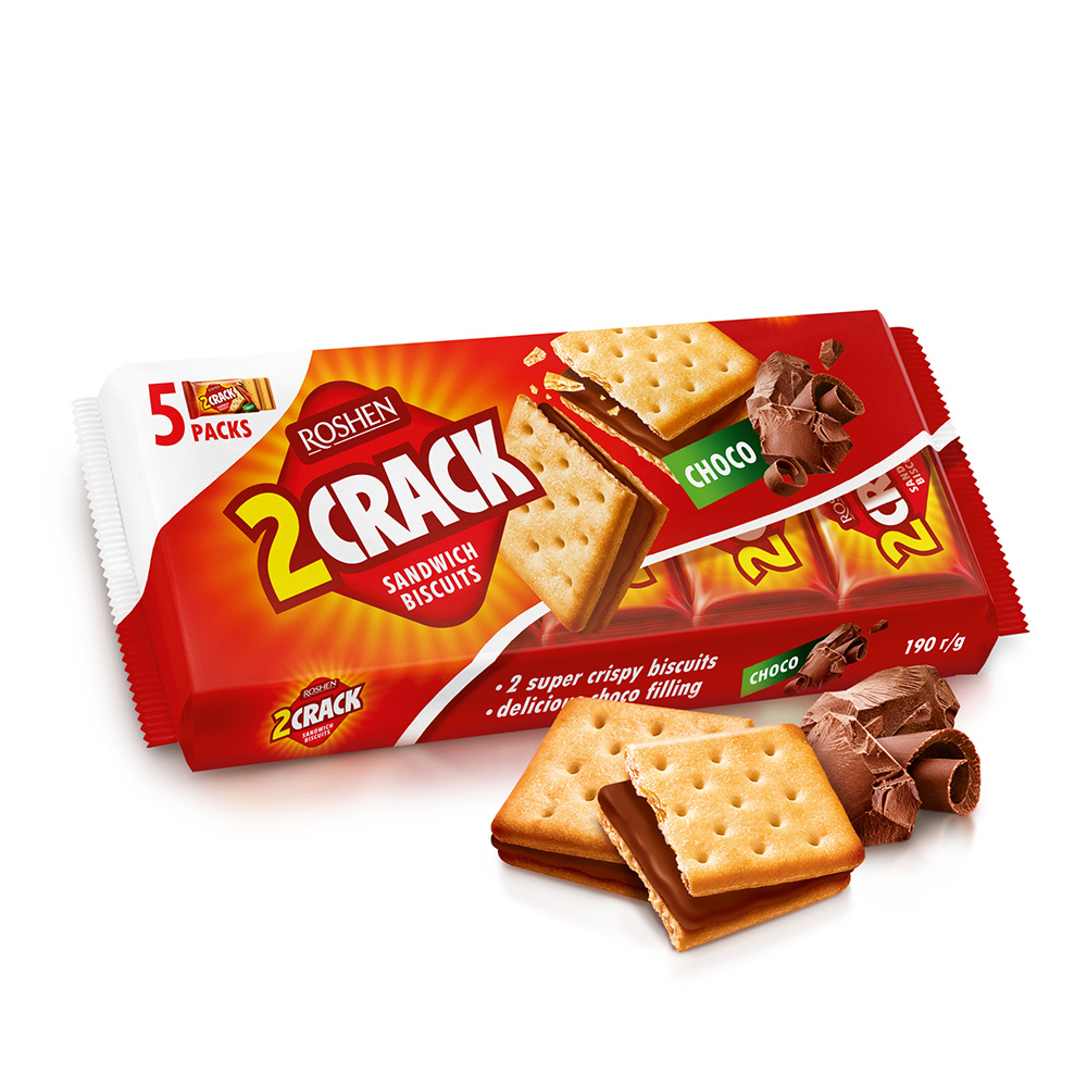[3357] Roshen (6621) 2 Crack Biscuit wt Choco Filling 190g
