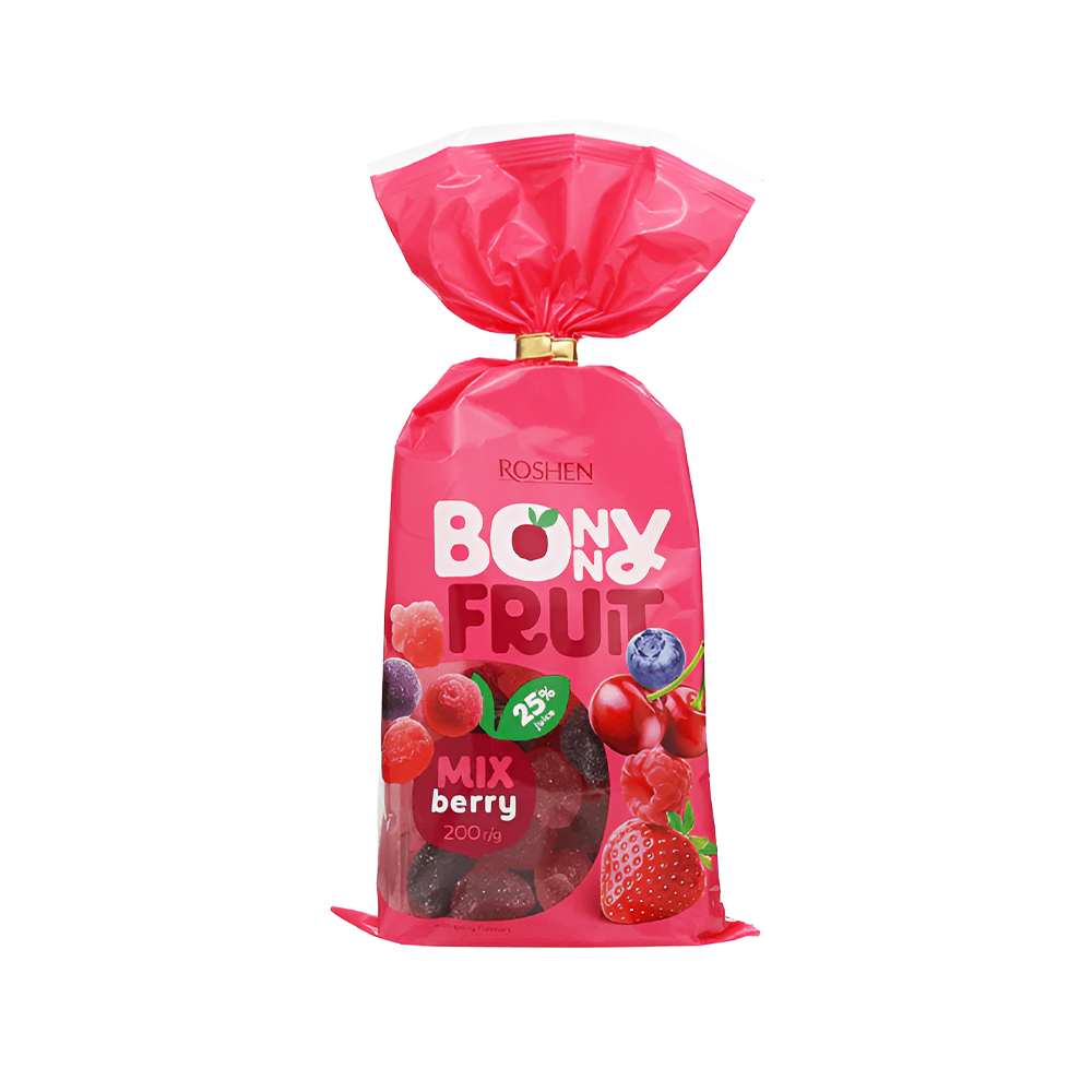 [3389] Roshen (4278) Bonny Fruit Berry Mix Flav Jelly Sweets 200g