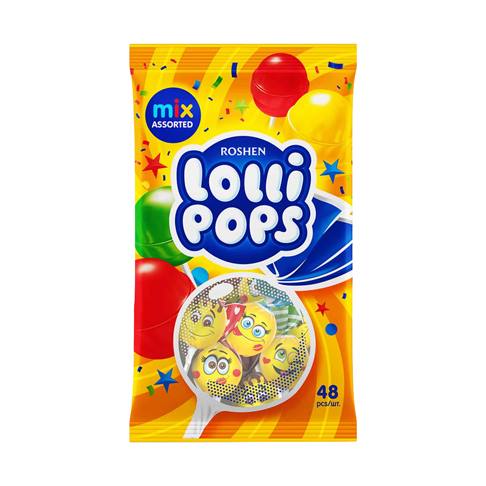 [3392] Roshen (0767) Lollipops Hard Candies wt Cocktail Flav 920g