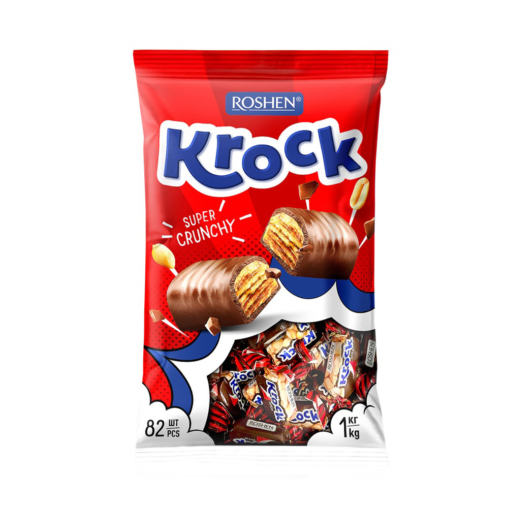 [3404] Roshen (4352) Krock Sweets wt Peanut Paste in Cocoa Coating 1kg