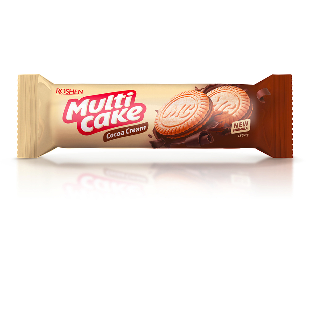 [3405] Roshen (2526) Multicake Biscuits wt Cocoa Flav Crm Filling 180g