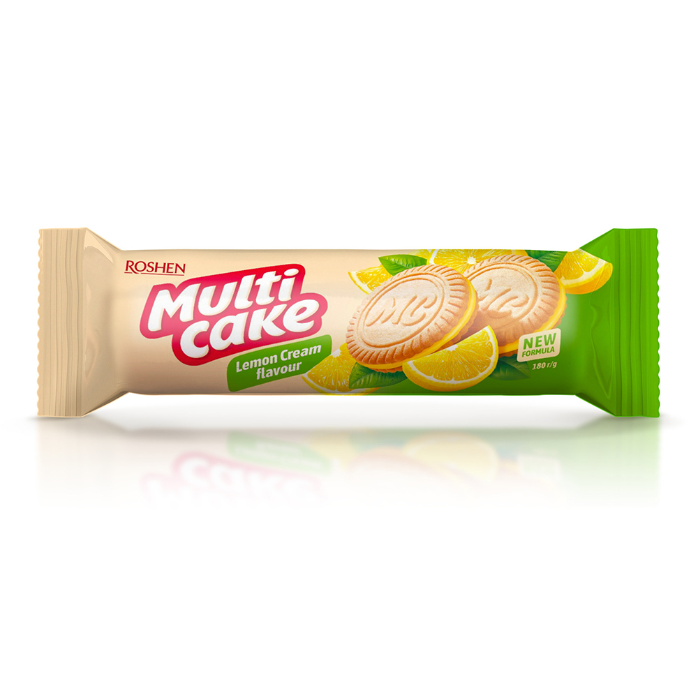 [3406] Roshen (6010) Multicake Biscuits wt Lemon Flav Crm Filling 180g