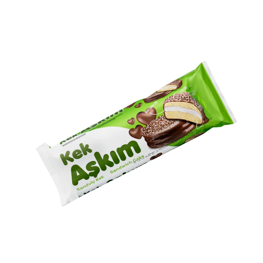[3549] Kek Askim Coco Coated Marshmallow Sandwich Cake Green Coconut 184g