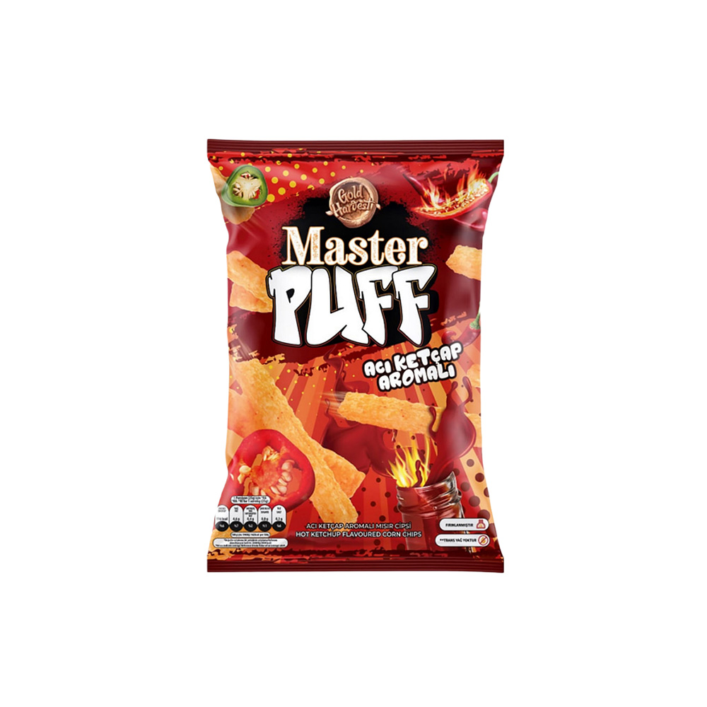 [3556] Master Puff Hot Ketchup Flav Corn Chips 25gr