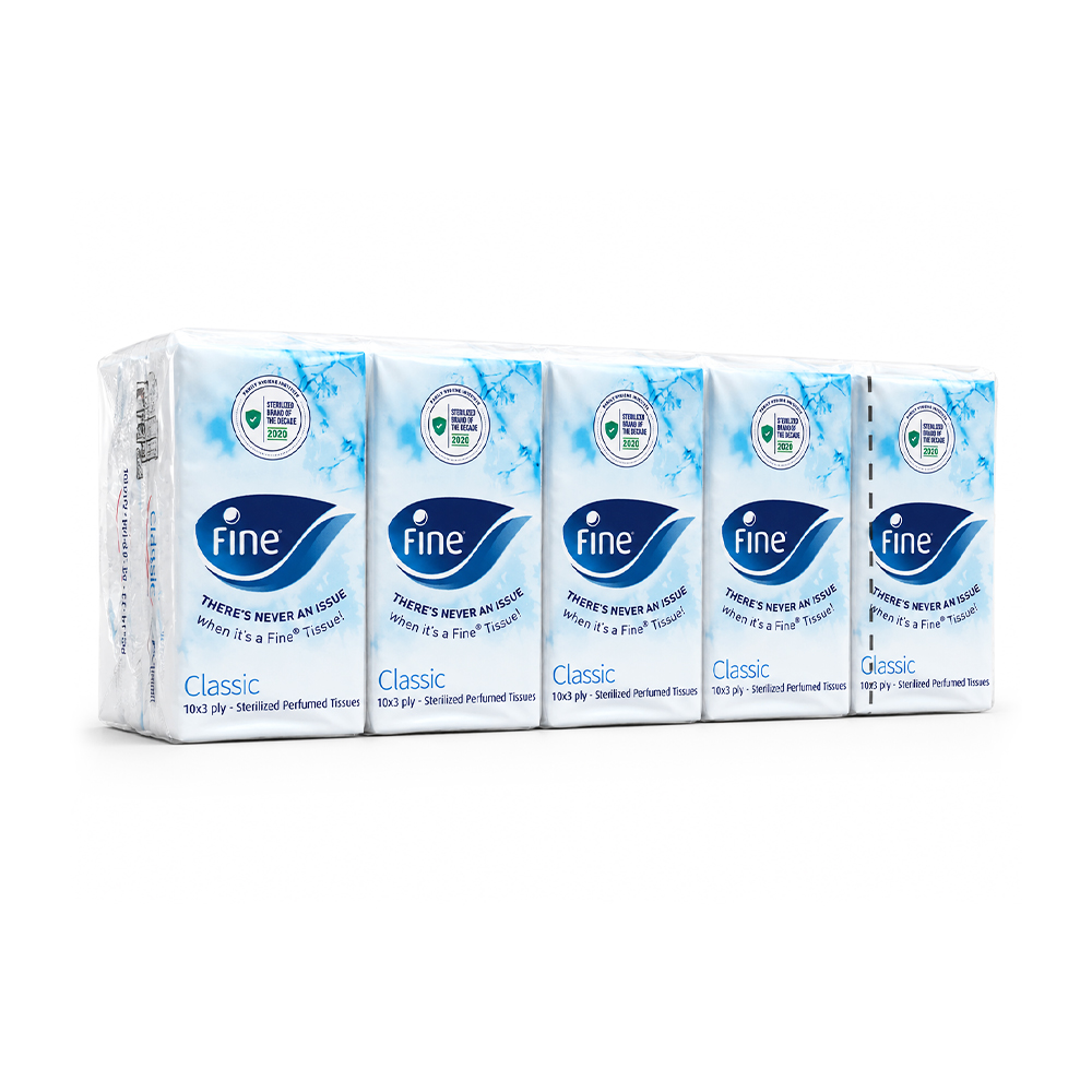 [3662] Fine Pocket Tissue Blue Classic 10x3 Plies