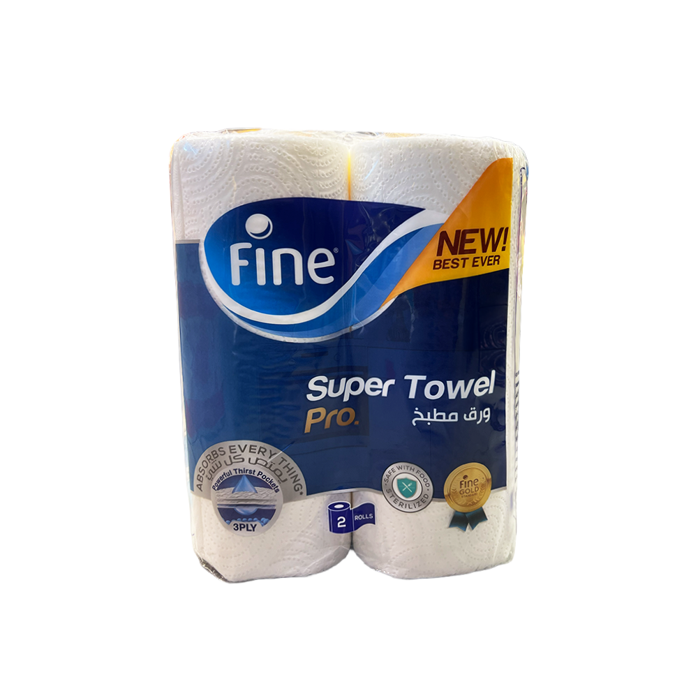 [3668] Fine Towel Household Super PRO 60 Sheets 3 Plies (2 Rolls)