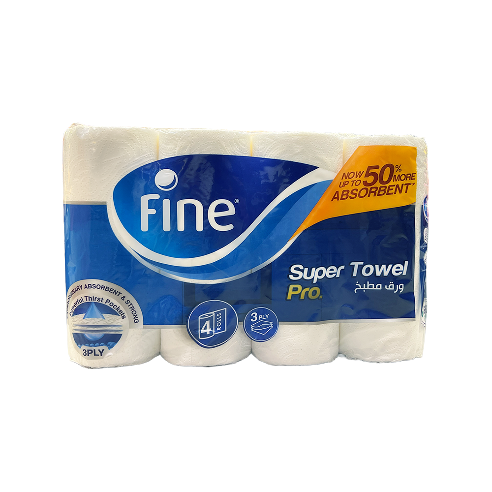 [3674] Fine Towel Household Super PRO 60 Sheets 3 Plies (4 Rolls)