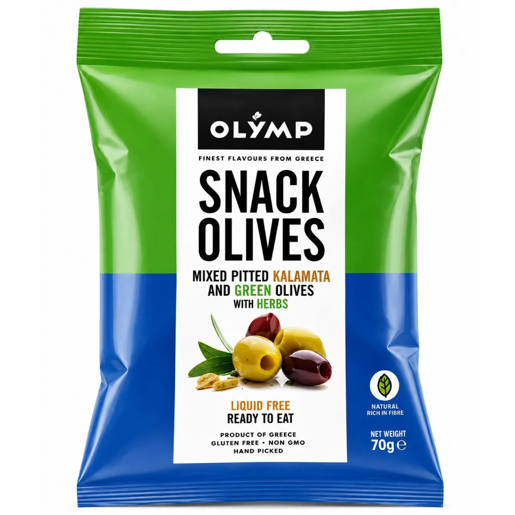[3887] Olymp Mixed Pitted Kalamata & Green Olives  wth Herbs 70g