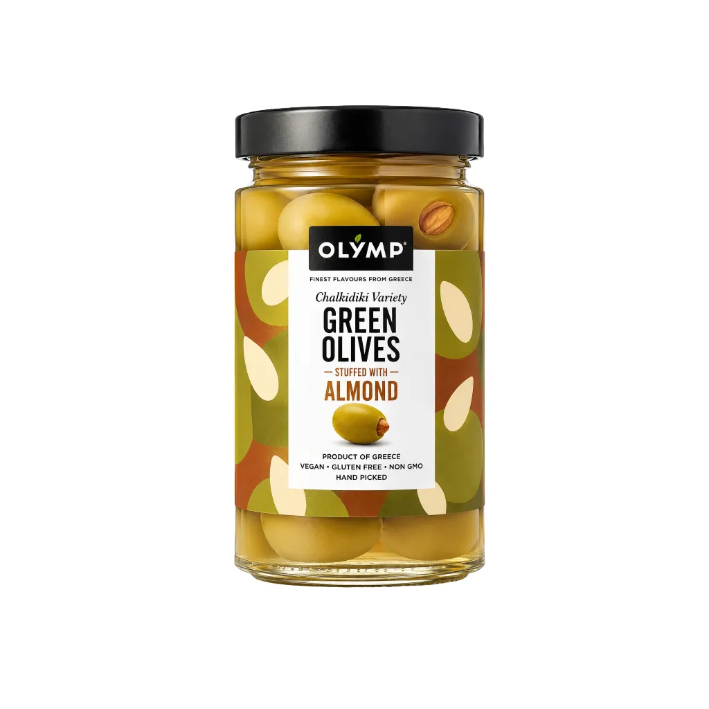 [3897] Olymp Green Olives Stuffed wth Almond 320g
