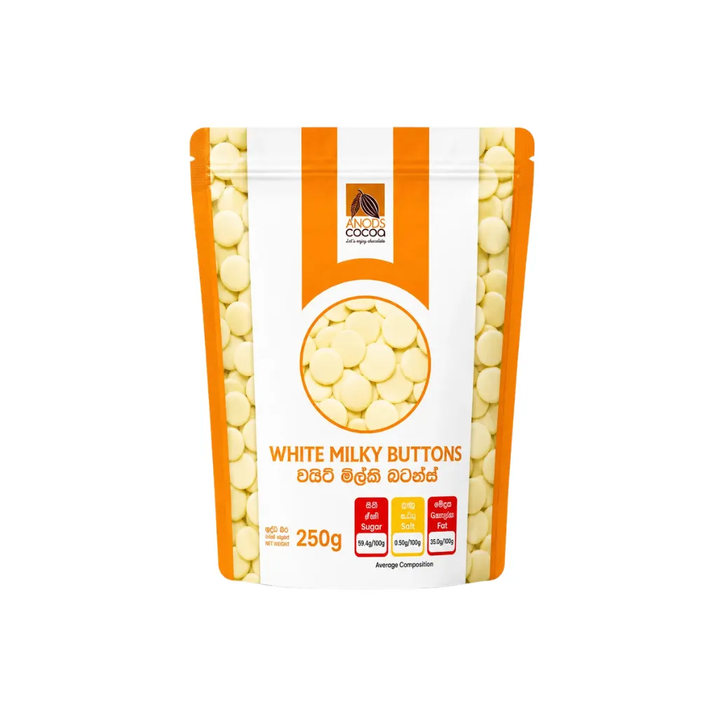 [3912] Anods Cocoa White Milky Buttons 250g