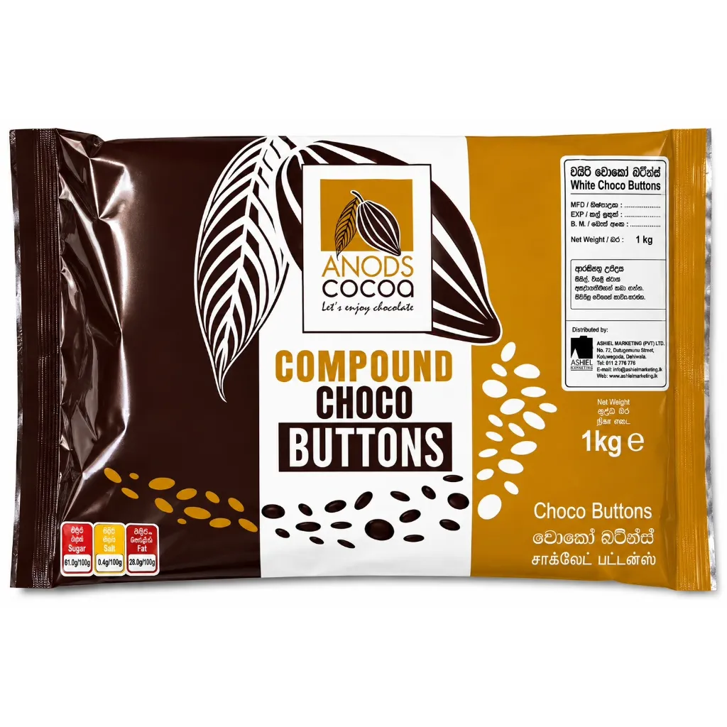 [3923] Anods Cocoa Compound White Choco Buttons 1kg