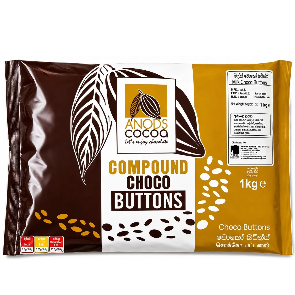 [3924] Anods Cocoa Compound Milk Choco Buttons 1kg