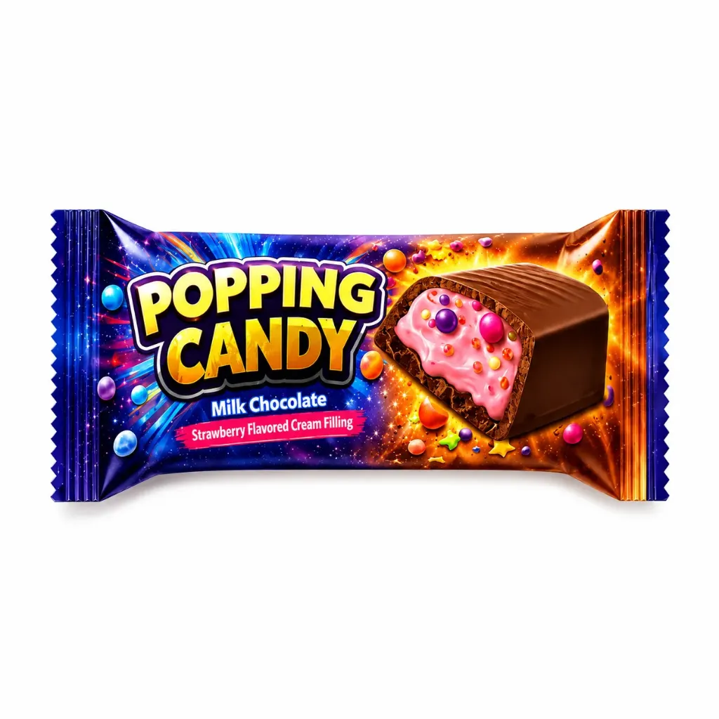 [3935] Beyoglu Popping Candy Milk Choc Strawberry Crm 35g