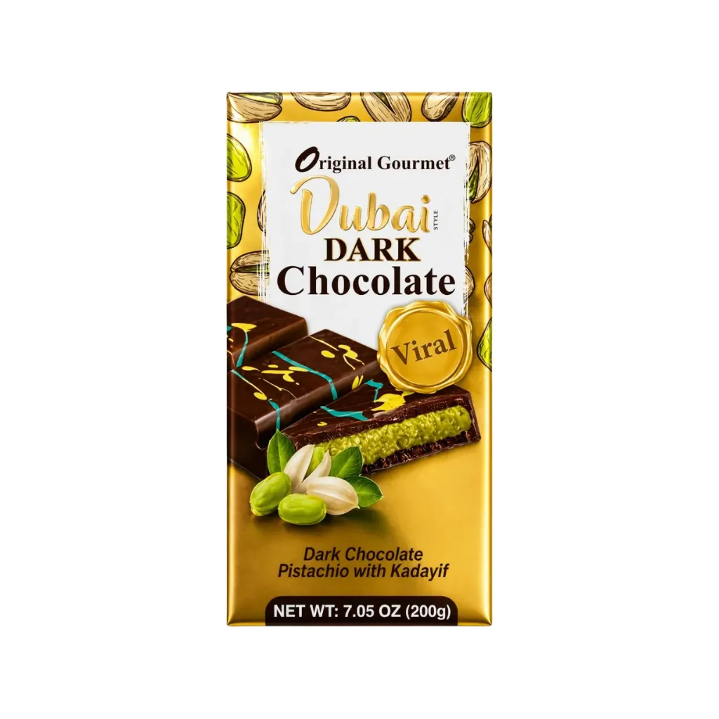 [3942] Dubai Dark Chocolate wt Kadayif & Pistachio 200